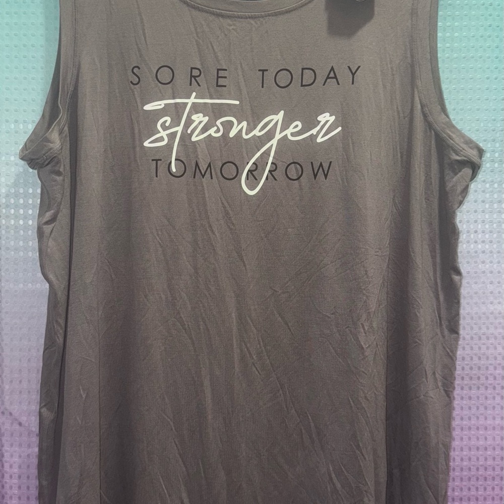 NWT Lularoe 1X gray Rise Collection Strong workout tank